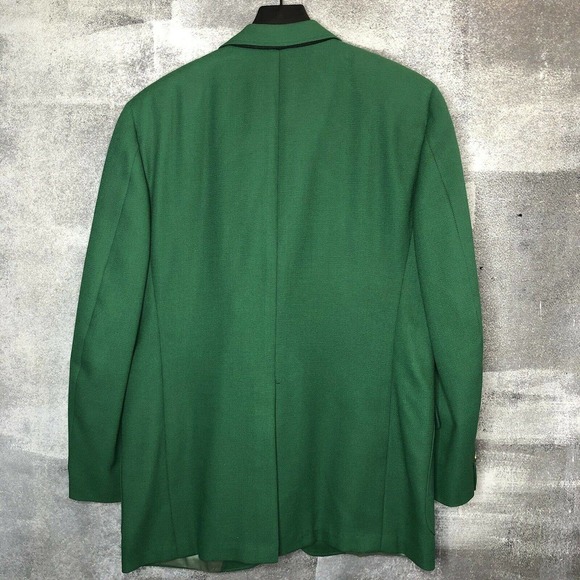 VTG Green Jacket Blazer Gold Buttons 42R Masters - Picture 3 of 5